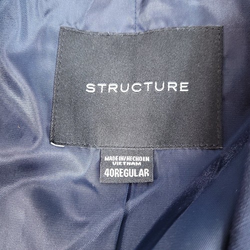 Structure Men's Blazer Sports Coat Navy Blue Size 40 Regular - Picture 5 of 8