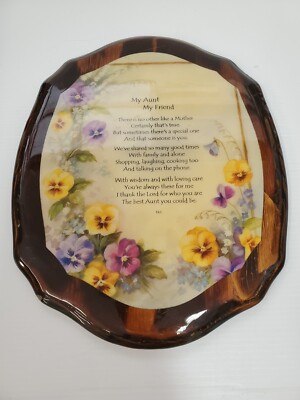 Vintage Wooden Wall Plaque High Gloss Finish ( MY AUNT MY FRIEND) Family- 11x9''