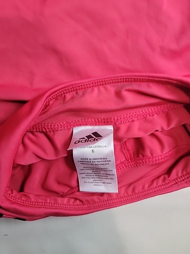 Adidas Girls Tennis Golf Sport Skort Skirt Size 6 Pink Salmon Black Stripes (395 - Picture 6 of 7