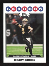 2008 Topps Football League Leaders Passing Yards Drew Brees #287 New Orleans