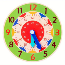 Early Learning Educational Wooden Clock - New
