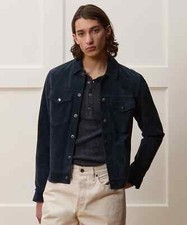 Handmade Navy Blue Lambskin Men Jacket Suede Pure New Genuine Stylish Biker Soft