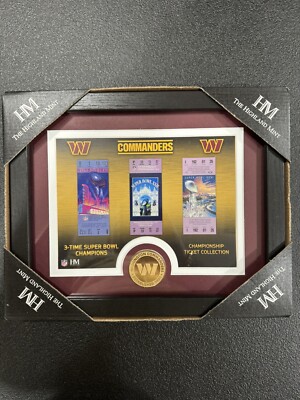 The Highland Mint NFL Commanders Championship Ticket Collection 12 x10 