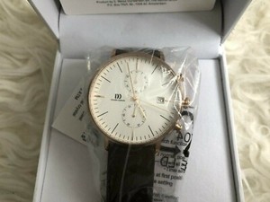 Danish-Design-Mens-Tidlos-Koltur-Chrono-Watch-Brown-Rose-Gold-IQ17Q975