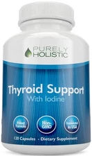 Purely Holistic Thyroid Support Supplement with Iodine - 120 Capsules - 2 Mon...