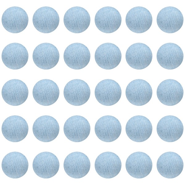 30 StüCk StoffknöPfe,12,5Mm,Kunststoff,Zum NäHen,Basteln,Hellblau-image