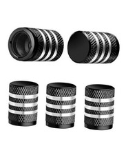 Tire Valve Stem Cap Cover - 5 Pack Tire Air Caps Metal with Universal Black