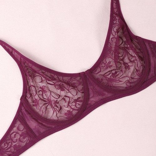 Sheer Lace Bra Women Bras 36-58 AABCDD Brassiere Transvestit Sissy Sexy Lingerie - Picture 11 of 17