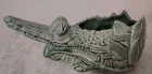 Vintage McCoy Green Ceramic Alligator Crocodile Planter 1950s Collectible