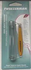 Tweezerman Mini Slant Tweezer With Travel Case Pocket Size Orange