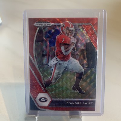 2021 Panini Prizm Draft Picks D'Andre Swift Red Wave Prizm #75 Eagles / Bulldogs