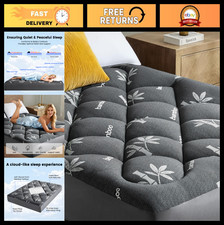 Soft Twin XL Mattress Topper - Bamboo Viscose Pillow Top Pad, Deep Pockets, Pain