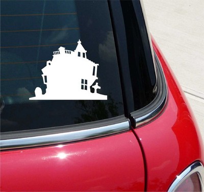 HAUNTED HOUSE HALLOWEEN GRAPHIC DECAL STICKER ART CAR WALL
