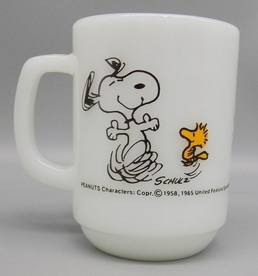 Vintage Snoopy & Woodstock Mug Fire King Anchor Hocking 1965 Life is Pure Joy