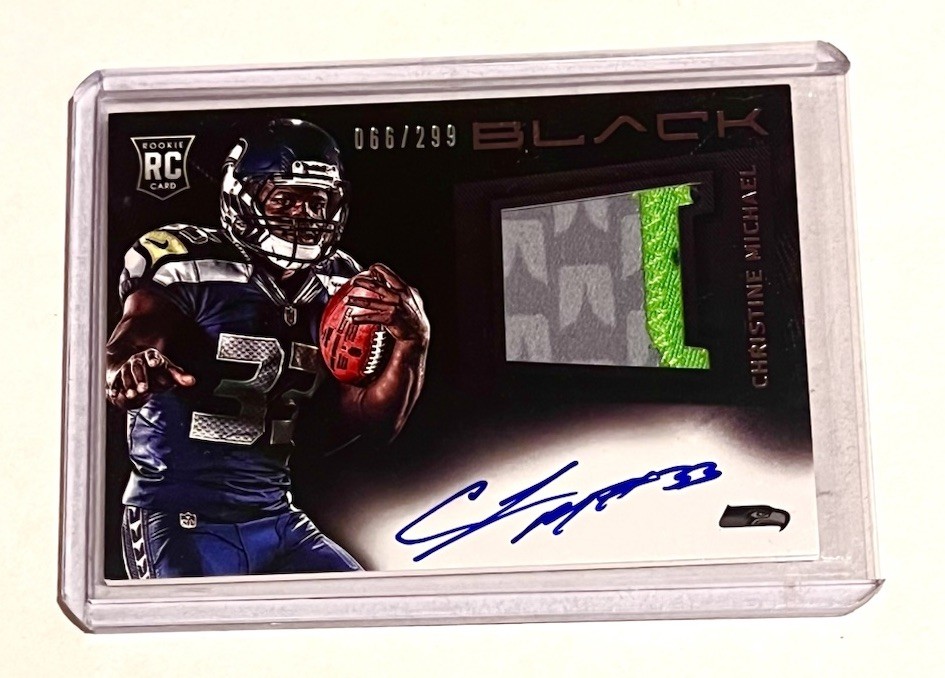 2013 Panini Black RPA Patch Auto 66/299 Christine Michael Rookie RC - Seahawks