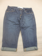 Abercrombie Fitch Size 27 Womens Blue Cotton Zip Fly Denim Bermuda Shorts 358