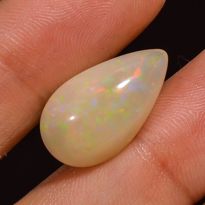 Natural Ethiopian Opal Pear Cabochon: Gemstone for Jewelry 7.80 Carat. 11x20x8mm