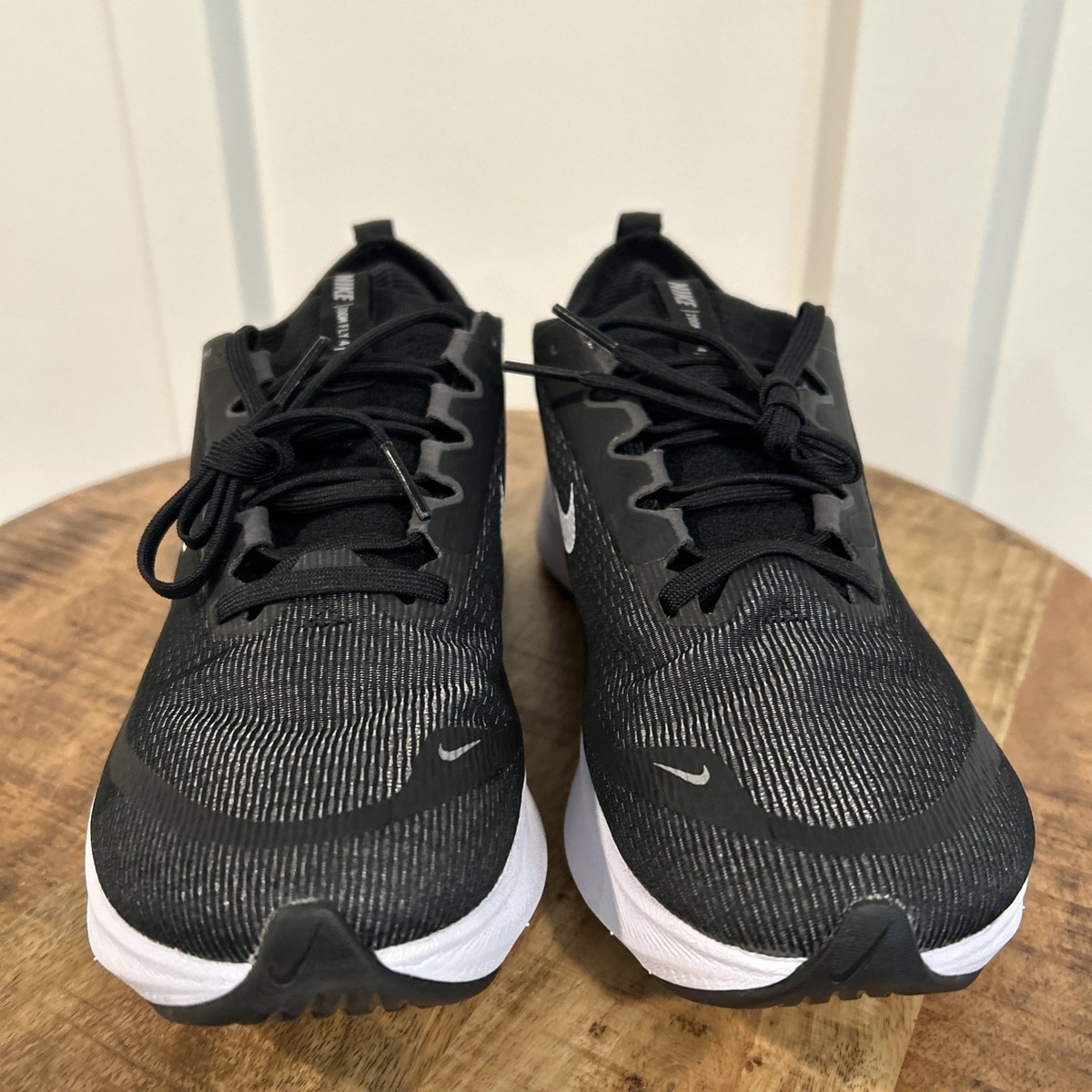 Size 8.5-Nike Women's Zoom Fly 4 Running Shoes Black White CT2401