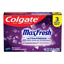 Colgate Max Fresh Knockout Toothpaste, Whitening Toothpaste with Mini Breath