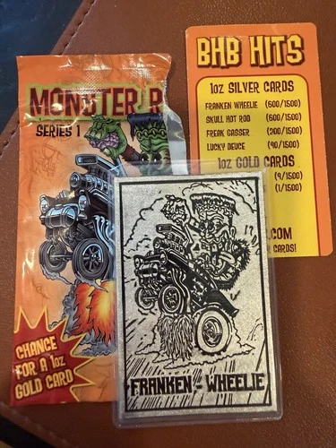 2025 1oz Black Hand Bullion Monster Rods Franken Wheelie  1 oz Silver .999