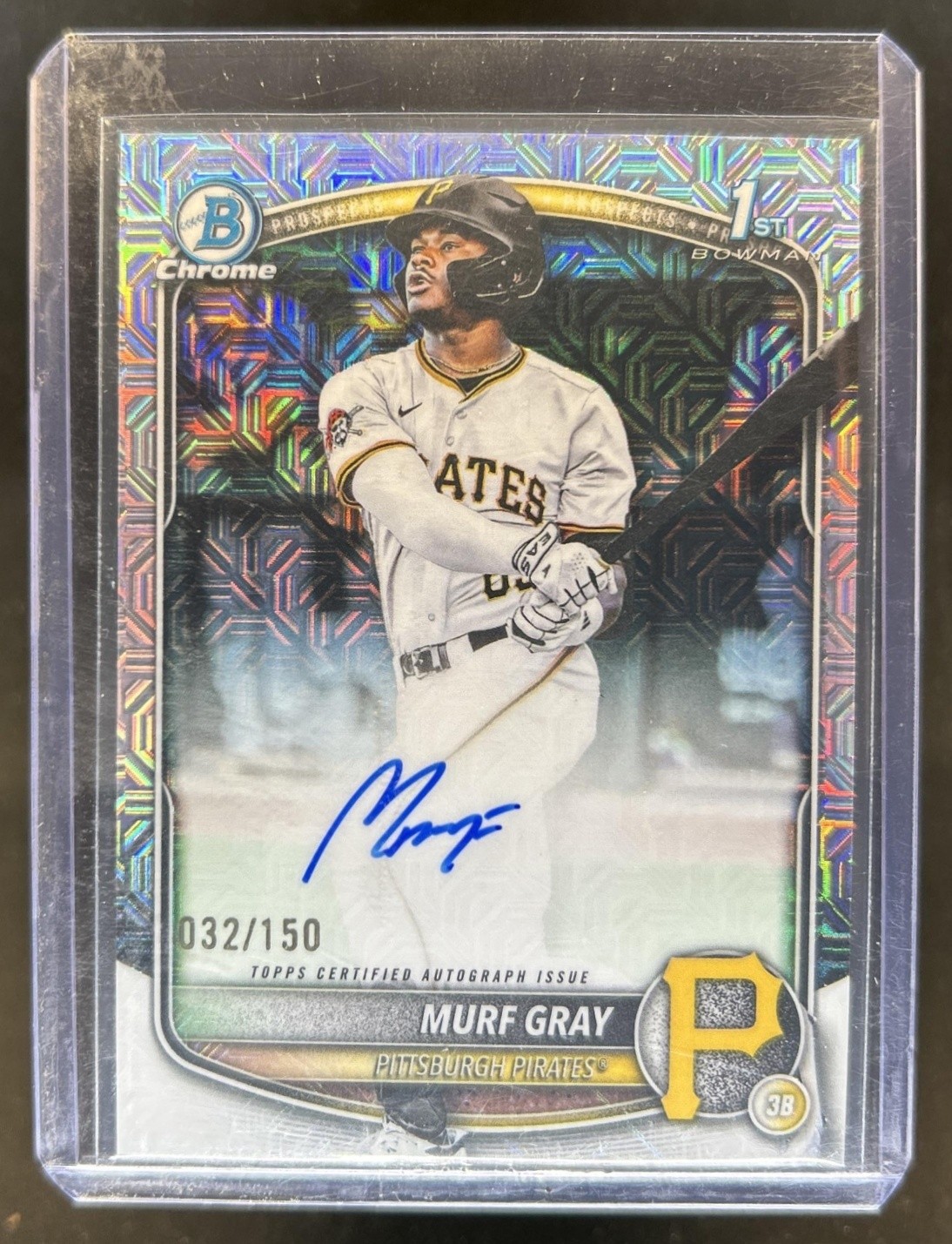 2025 Bowman Draft Murf Gray Chrome Auto HTA Choice Refractor 1st #/150 Pirates