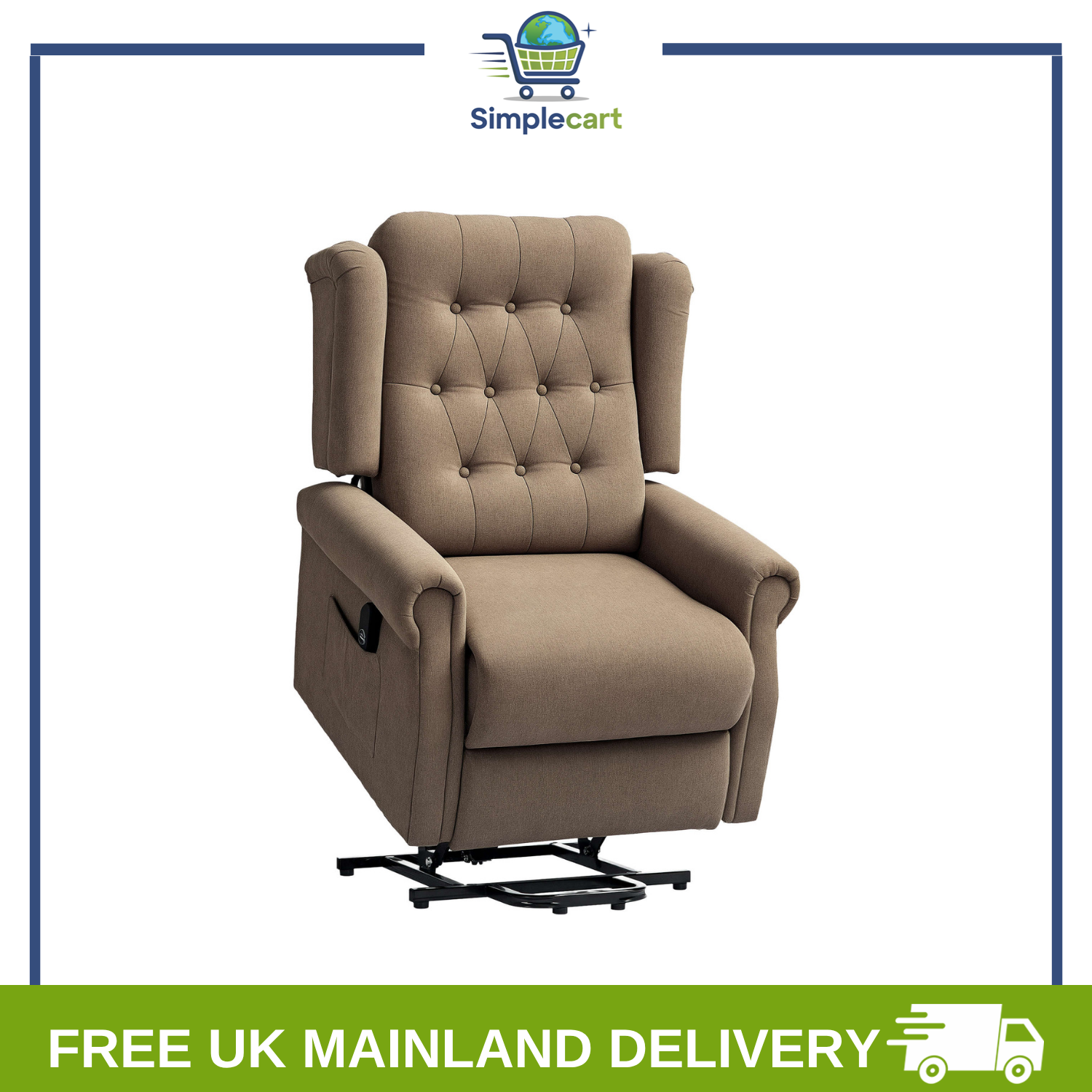 Homcom Dark Brown Power Lift Recliner Chair, Wingback Button Tufted Electric Lift Chair For Elderly With Remote Control, Pockets, For Living Room, Cat Scratch Resistant, - Image 3