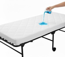 Quilted Cot Size Cotton Top Camp Mattress Pad, 30" X 75" X 10" 30x75, White