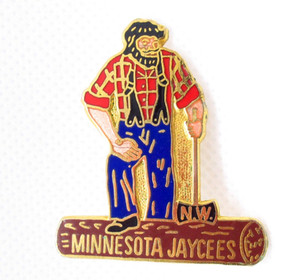 Northwest Area Jaycees Pin Paul Bunyan Minnesota Gold Tone  Vintage