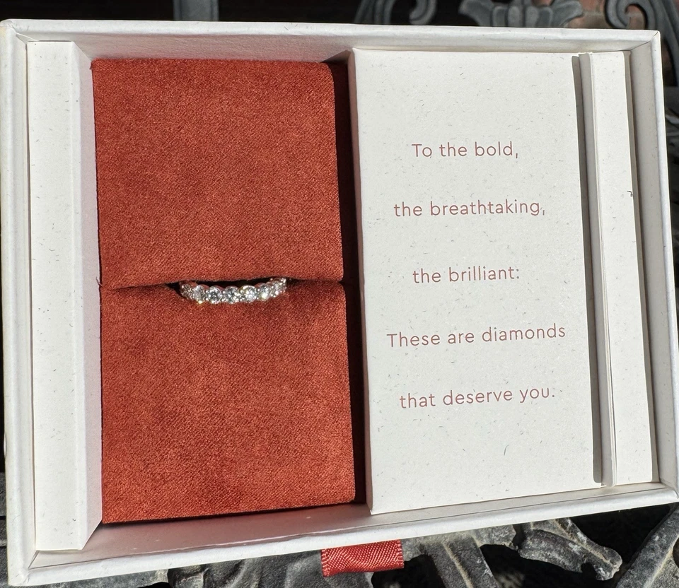 Grown Brilliance Lab Grown Diamond Eternity Band 14K 白金 5.5 码 — 第 2/4 张图片