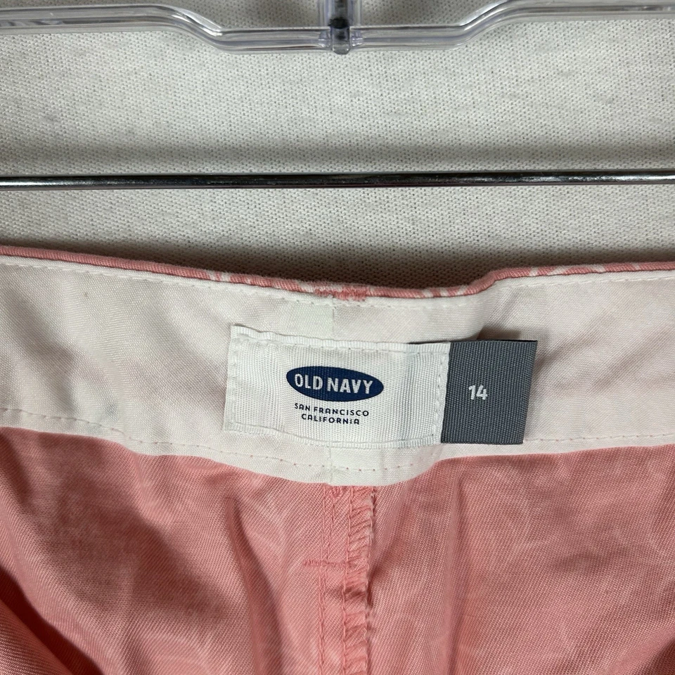 Pantalones cortos antiguos azul marino para mujer 14 rosa patrón floral 3" entrepierna What a Dahlia Foto 3 de 4