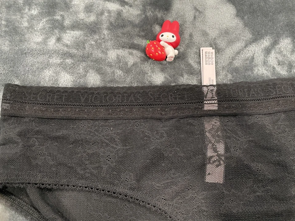 Victoria's Secret Hiphugger Hipster braguita para mujer con logotipo de encaje negro, XL Foto 2 de 3