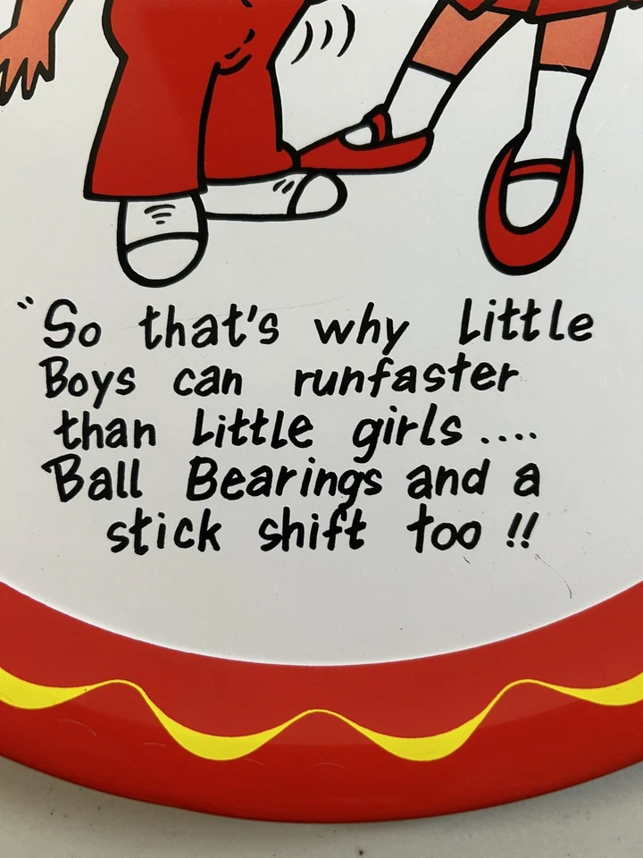 Bandeja para servir vintage de metal rojo novedad humor niño niña así que por eso los niños pequeños” Foto 4 de 4