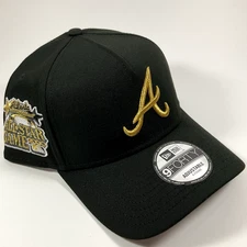 New Era Atlanta Braves Exclusive Black Gold 9FORTY A-Frame Snapback Hat Cap