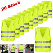 20x Sicherheitsweste Auto KFZ Motorrad Unfallweste Gelb Warnweste Warnschutz DHL