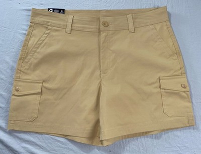 Eddie Bauer Stretch Nylon Women's 'Cargo Pocket Shorts'. Beige, 16. NWT $59.99!