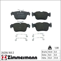 Zimmermann 26206.160.2 BremsbeläGe Hinten FüR VW Golf Caddy Audi Skoda Seat