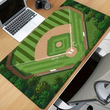 1pc Large Baseball Field Desk Mat - Non-Slip Rubber Base, 2D Flat Printing with