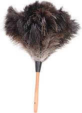 Premium Genuine Ostrich Feather Duster 14 Inch Black Soft Silky Feathers 2