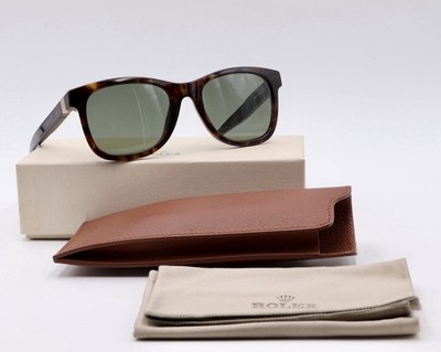 ROLEX SUNGLASSES ITALY WAYFARER STYLE LUXE BROWN GAFAS SOL LEATHER CASE BOX NEW