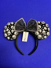 BaubleBar Disney Minnie Mouse Skull Halloween Ears Headband Skeleton NWT