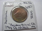 1964 Half Penny Perth GEM Choice Unc Rainbow Patina Coin Australia Ex Mint Roll