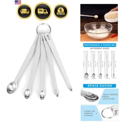 Measuring Spoons Set Stainless Steel Kitchen Cooking Baking Spices 5pcs