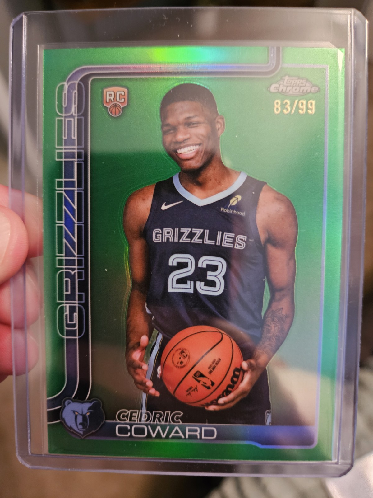 2025-26 Topps Chrome Basketball - Cedric Coward Green Refractor /99 #261