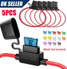 5Pcs Inline Fuse Holder 12V 30A For Standard Blade Fuses Splash Proof Car Bike
