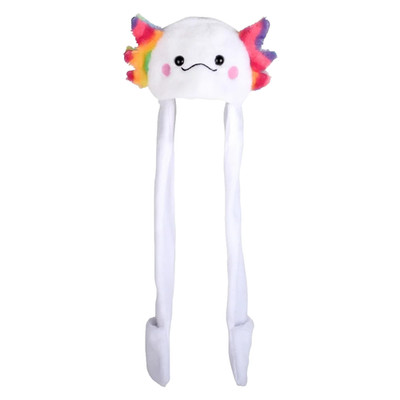 RI Kids Axolotl Plush Hoodie Scarf Hat 35''-White