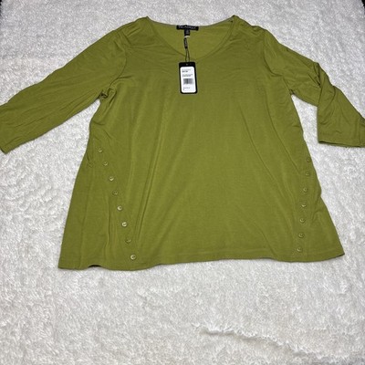 Women s Chartreuse Green Pullover Shirt Piccadilly Canada Size Large NWT
