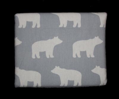 4-Pc Elements Polar Bear On Grey Flannel King Sheet Set NIP DISC