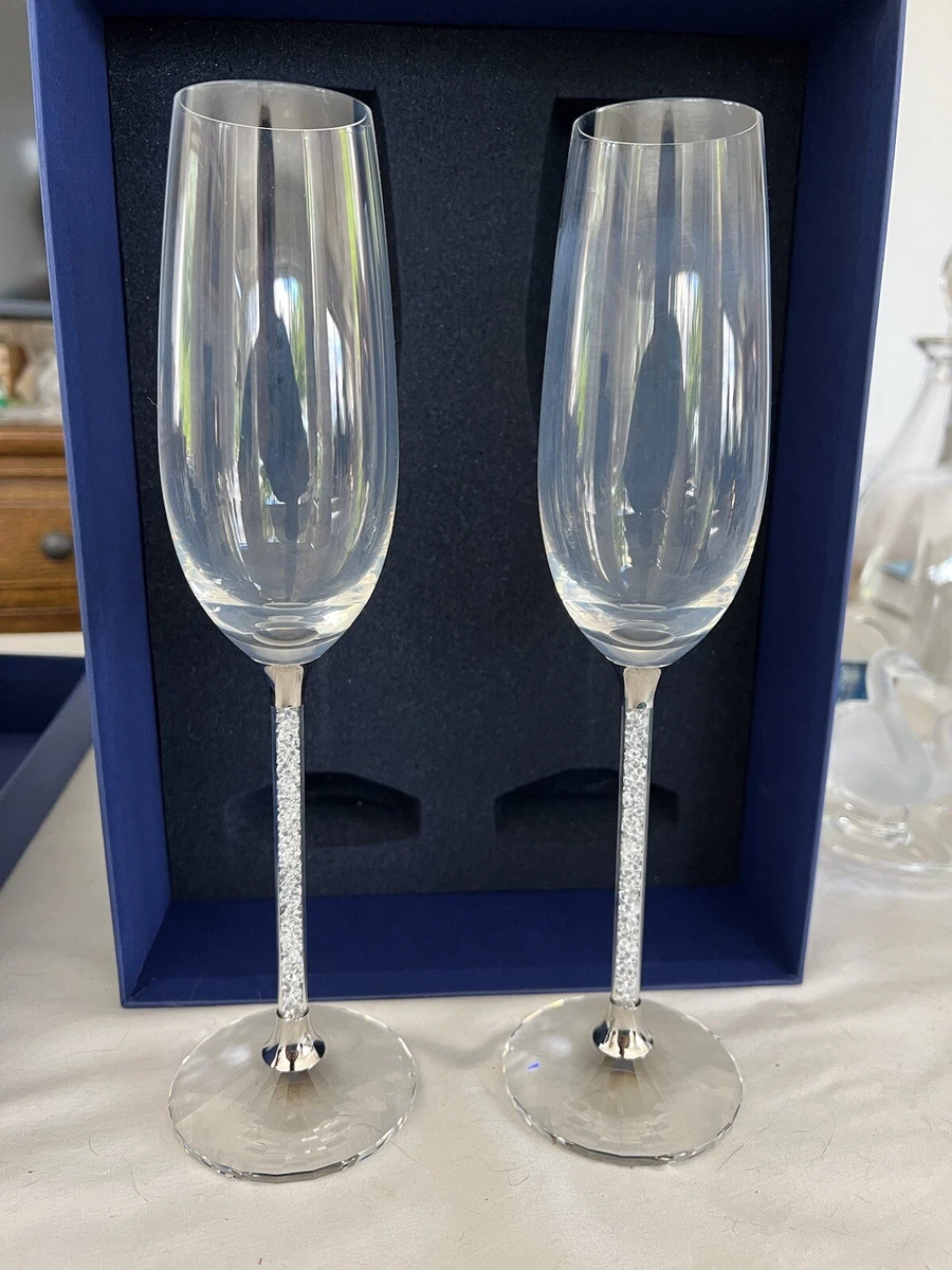 Crystalline Champagne Flutes, Set of 2