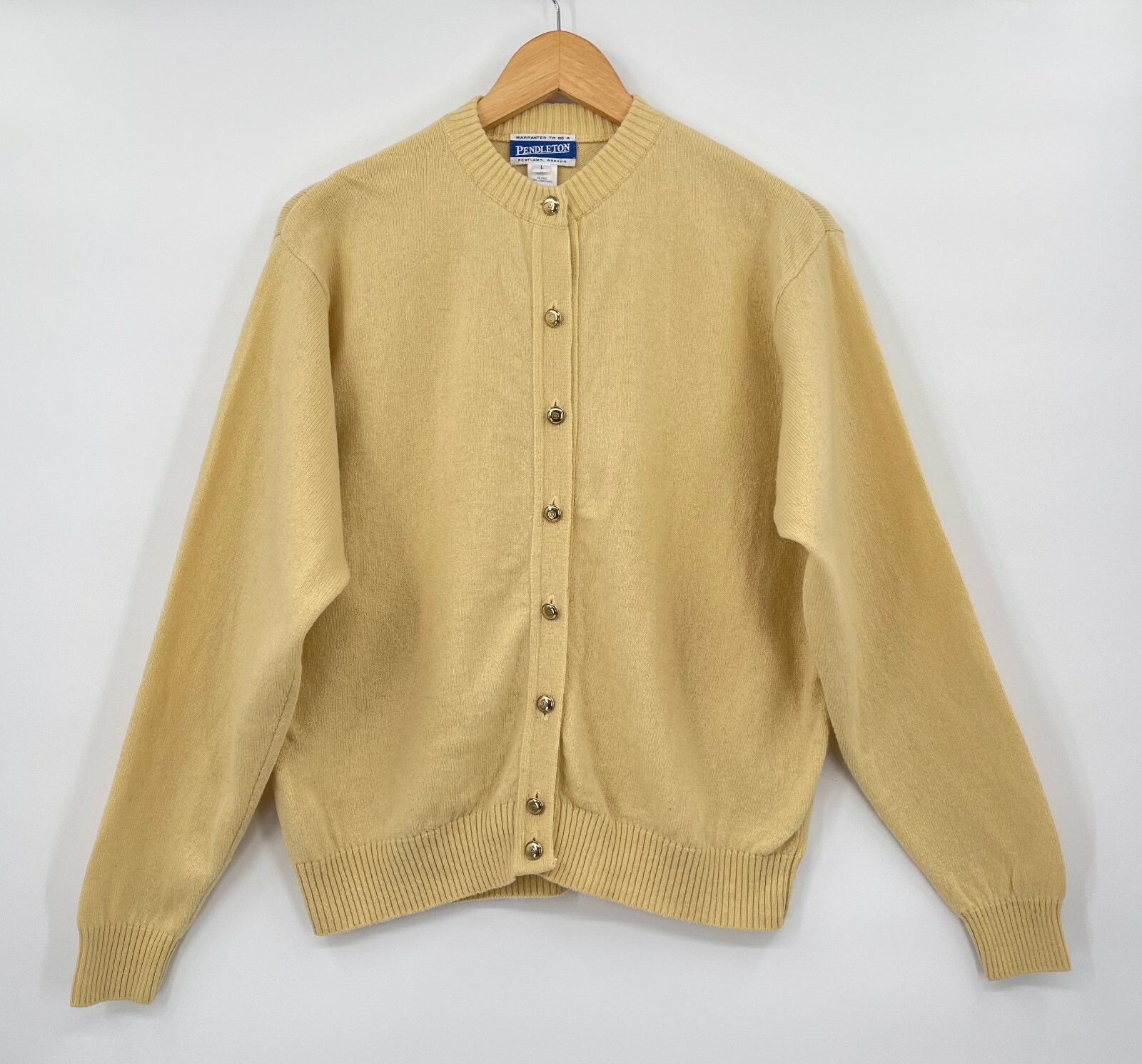 Pendleton Yellow Lambswool Cardigan Sweater  Wome… - image 1