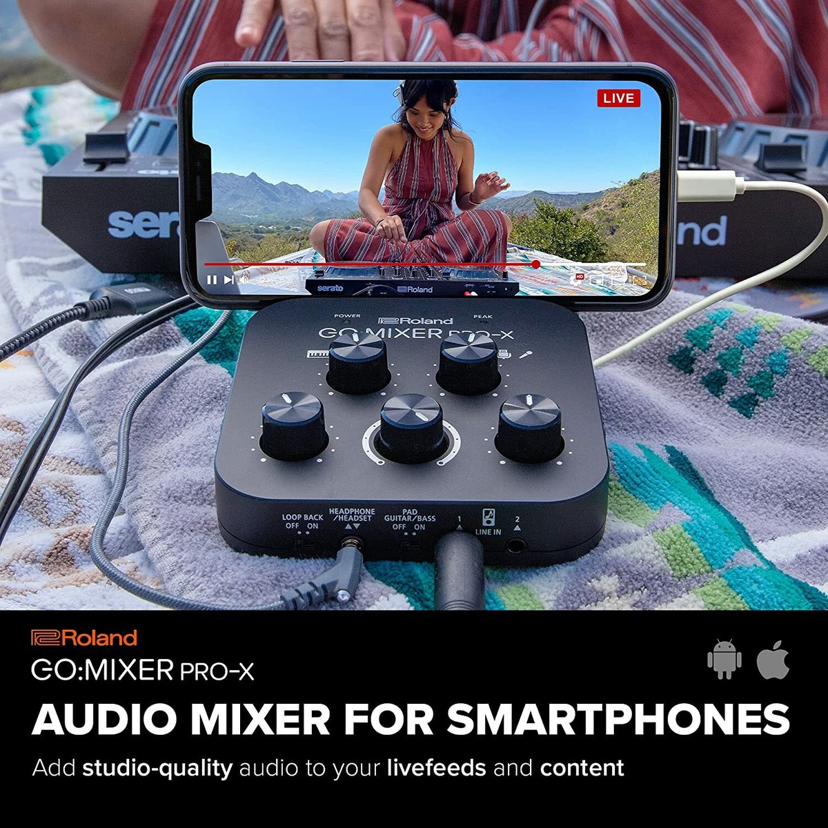 Roland GO:MIXER PRO-X Portable Audio Compact Mixer Broadcast Audio